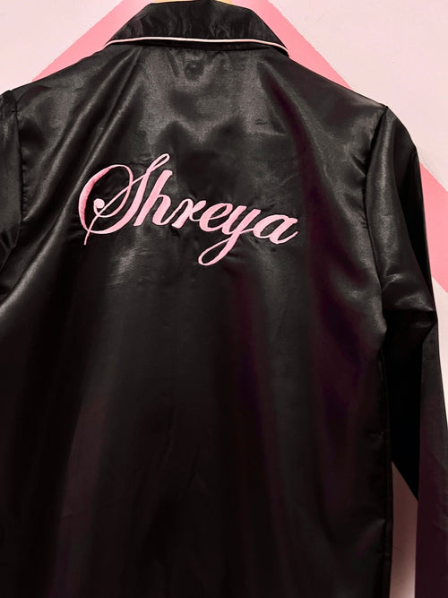 Personalised Black Satin Pj Set | Prepaid Orders Only - Comfy Nights