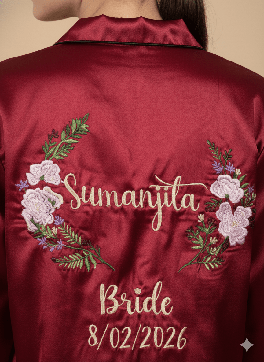 Personalised Maroon Couple Set | Prepaid Orders Only - Comfy Nights