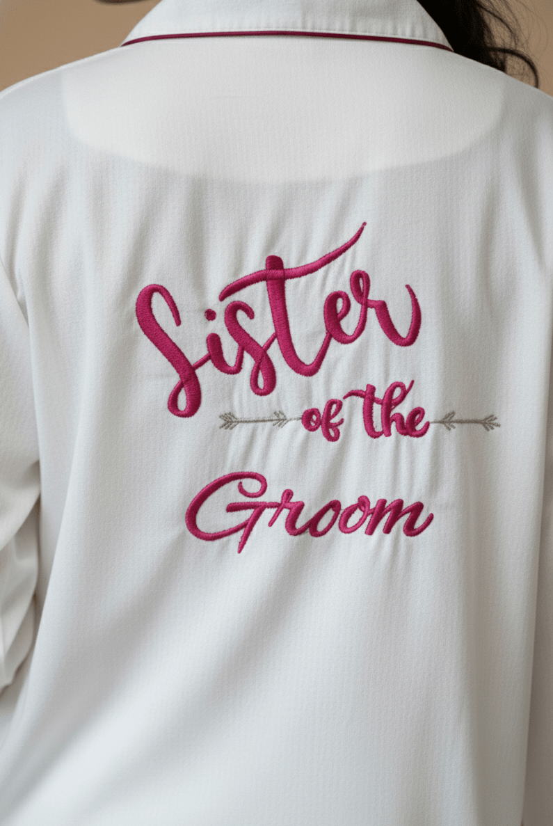 Personalised Sister of the Groom Cotton Pj Set | Prepaid Orders Only - Comfy Nights