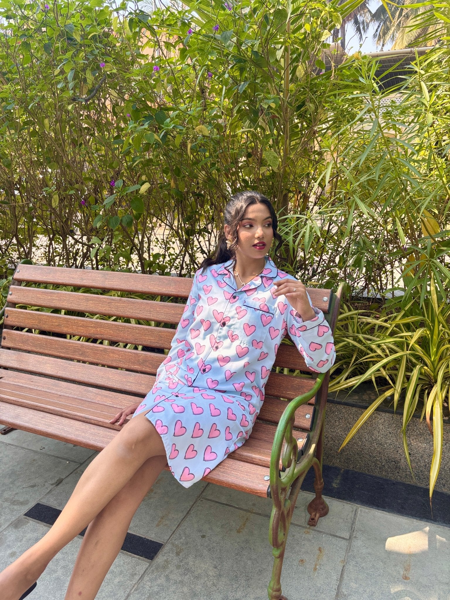 Pink Hearts Sleepshirt - Comfy Nights