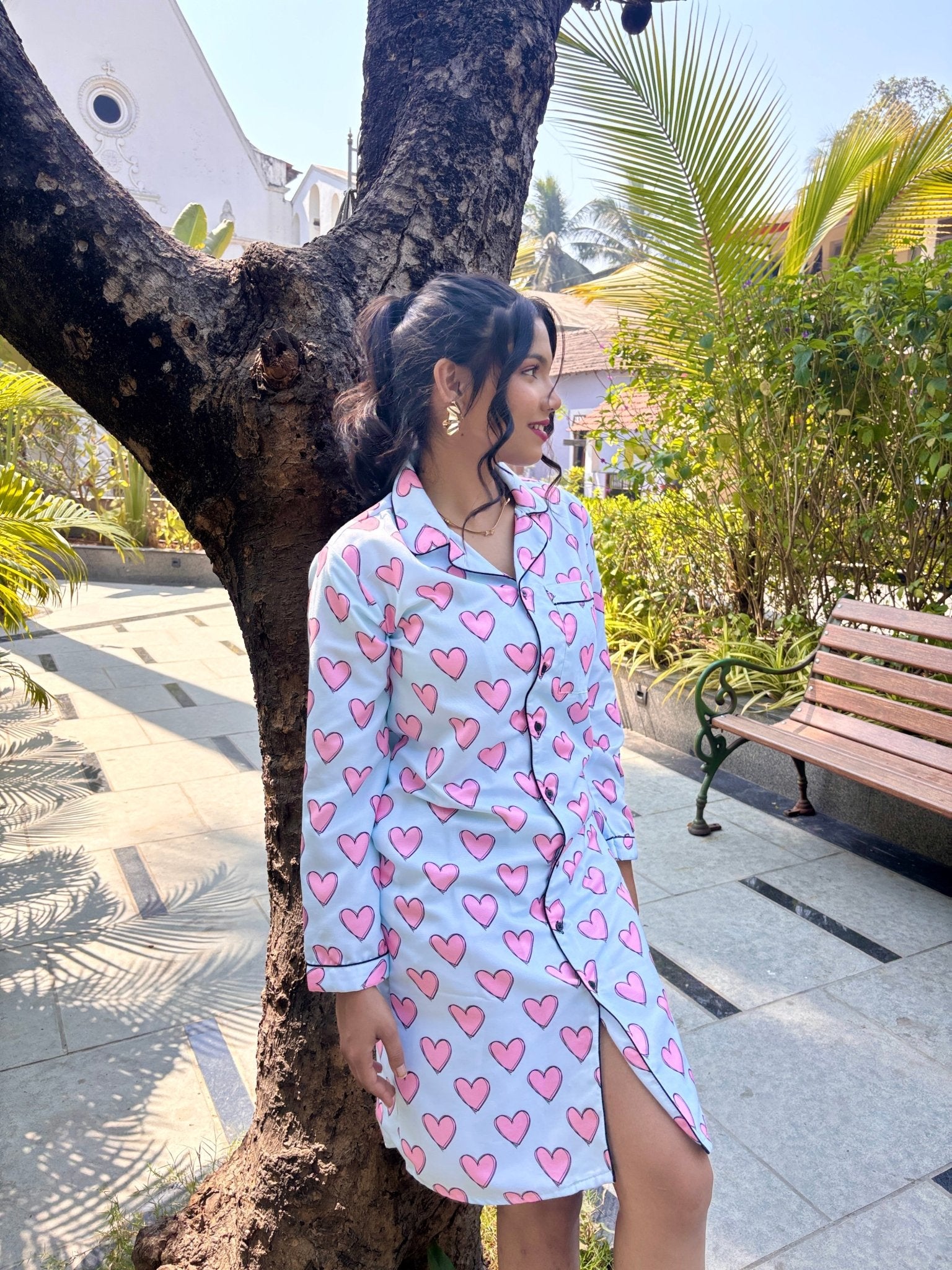Pink Hearts Sleepshirt - Comfy Nights