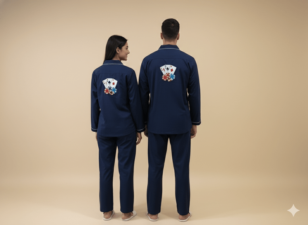 Poker Theme Couple Pj Set | Prepaid Orders Only - Comfy Nights