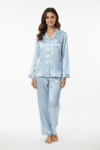 Powder Blue Personalise Satin Pj Set - Comfy Nights