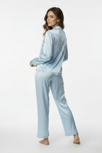 Powder Blue Personalise Satin Pj Set - Comfy Nights