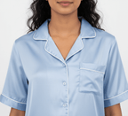 Powder Blue Personalised Satin Shorts Set | Prepaid Orders Only - Comfy Nights