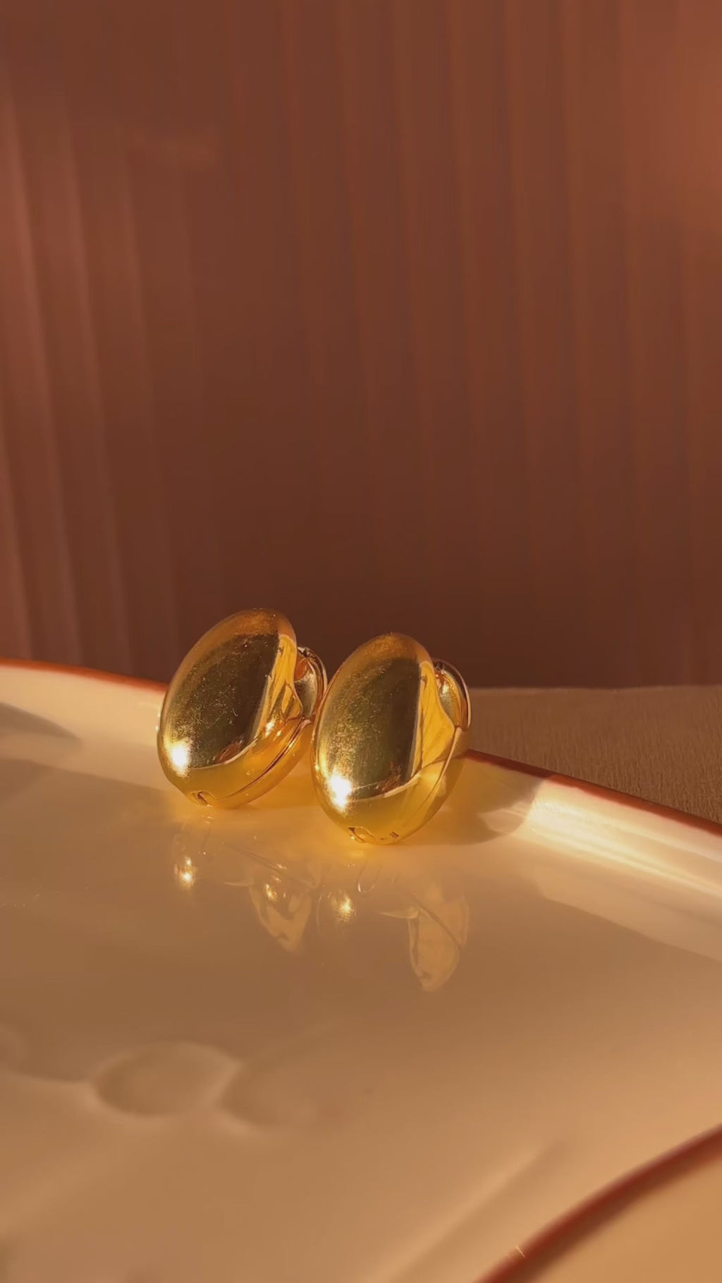 Golden pebble drops Earrings