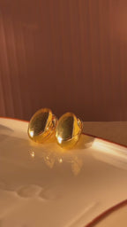 Golden pebble drops Earrings