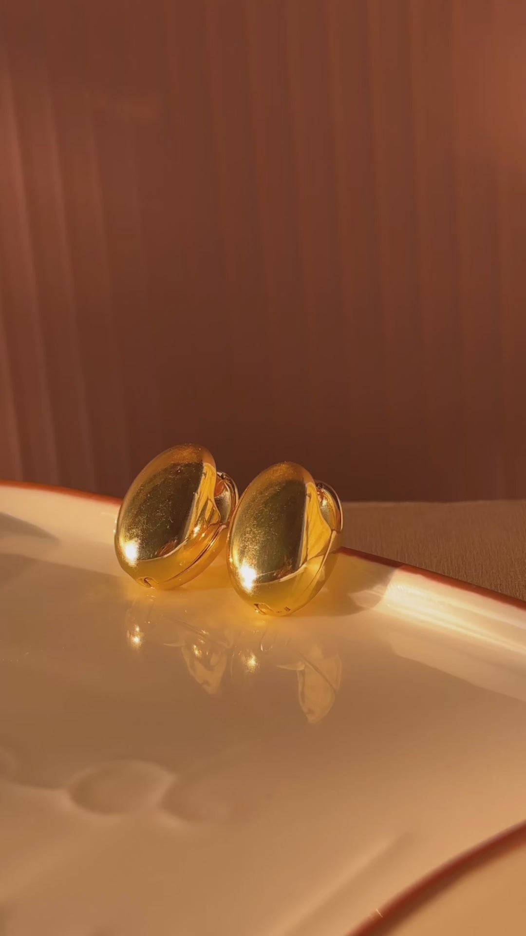 Golden pebble drops Earrings