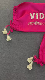 Load and play video in Gallery viewer, Handworked Initials Pink Chooda Cover   | Prepaid Orders Only
