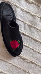 Satin  Floral Slippers | Prepaid Orders Only