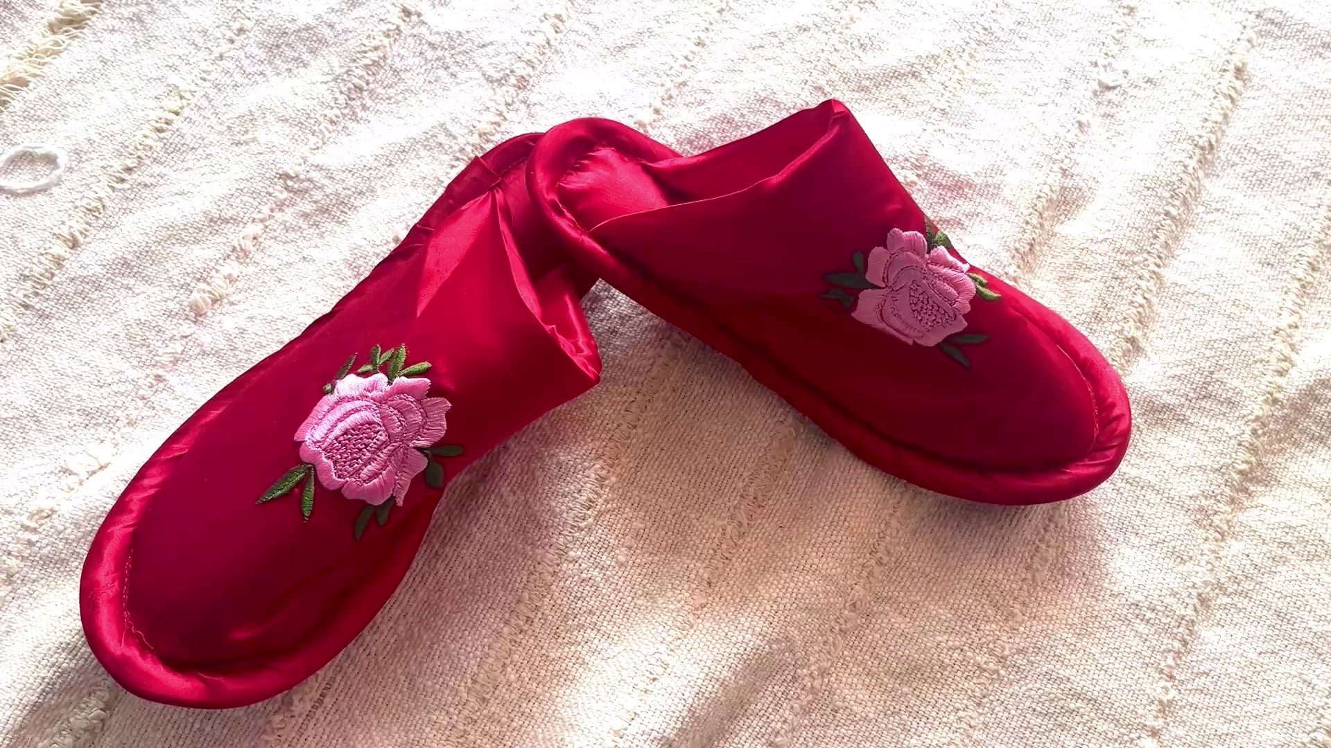 Satin  Floral Slippers | Prepaid Orders Only