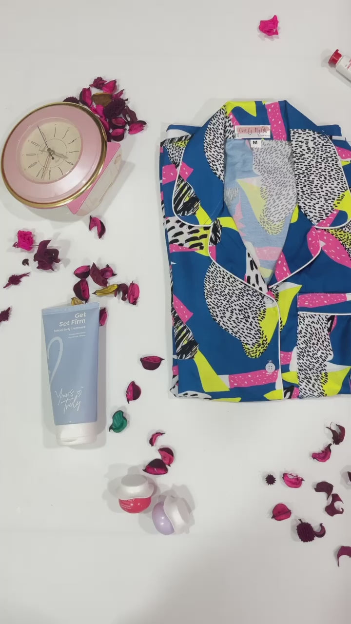 Blue Abstract Pj Set
