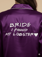 Purple Bride I Found My Lobster Satin Pj Set | Prepaid Orders Only - Comfy Nights