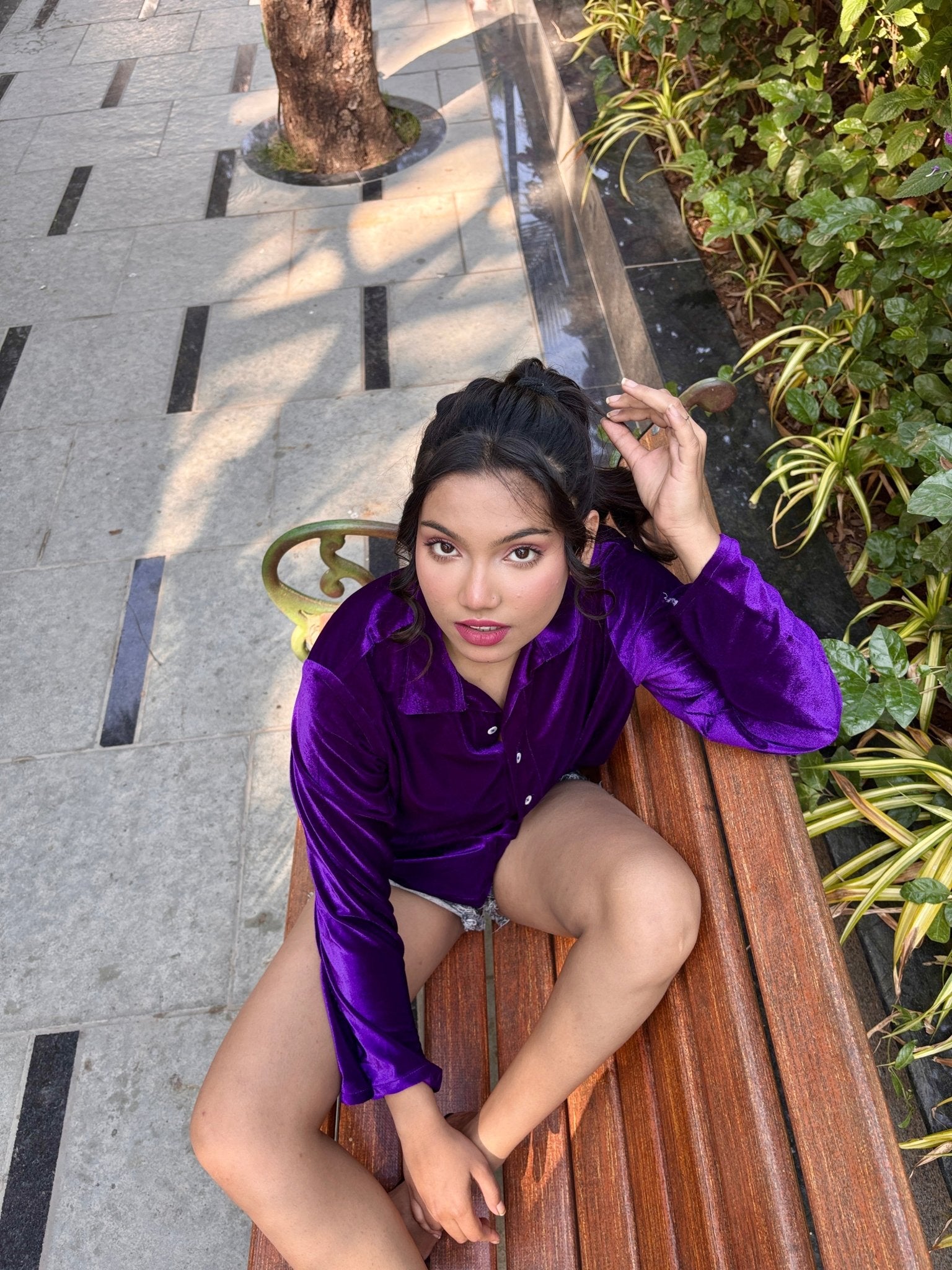 Purple Velvet Shirt - Comfy Nights