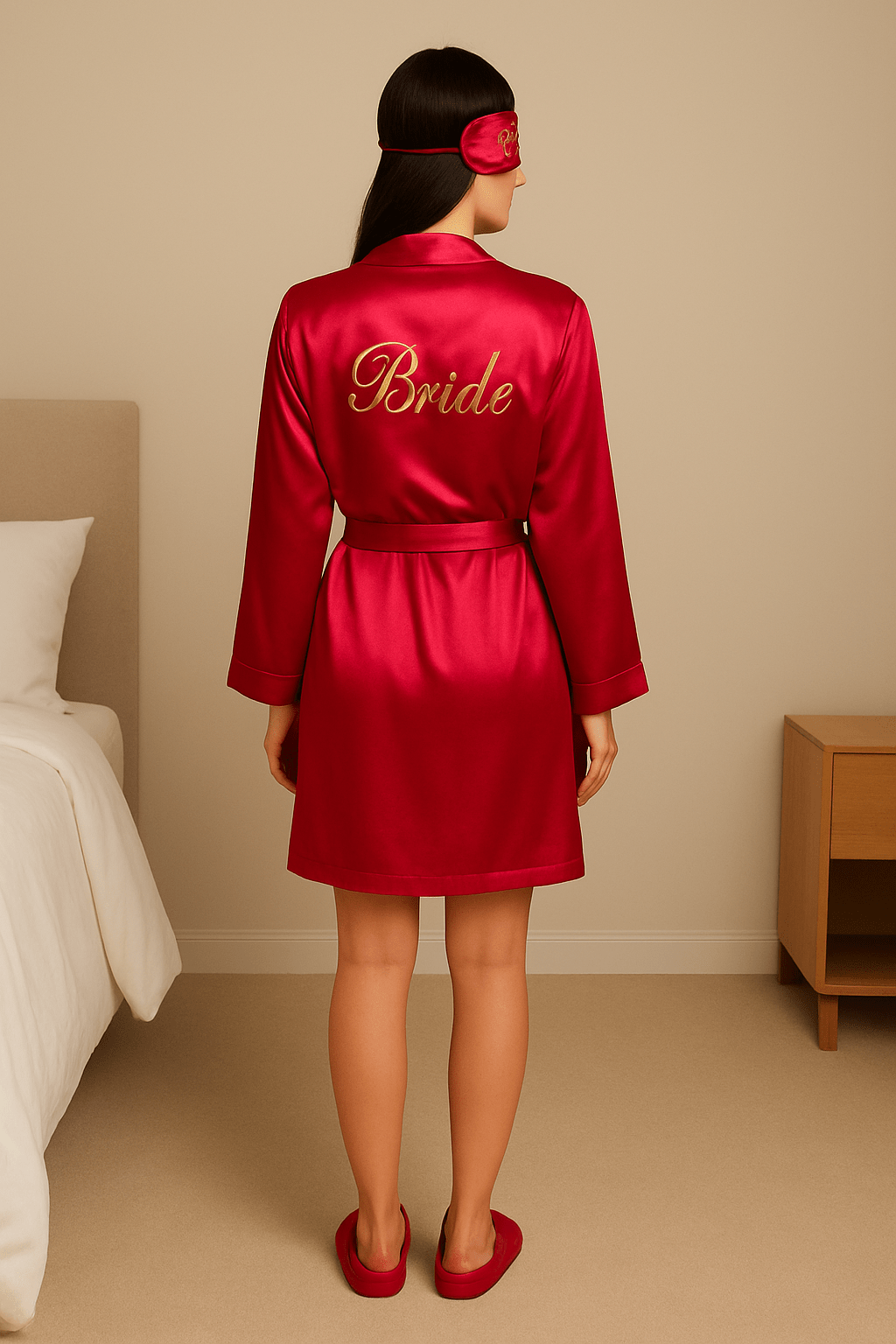 Red Personalise Robe + Slippers + EyeMask | Prepaid Orders Only - Comfy Nights