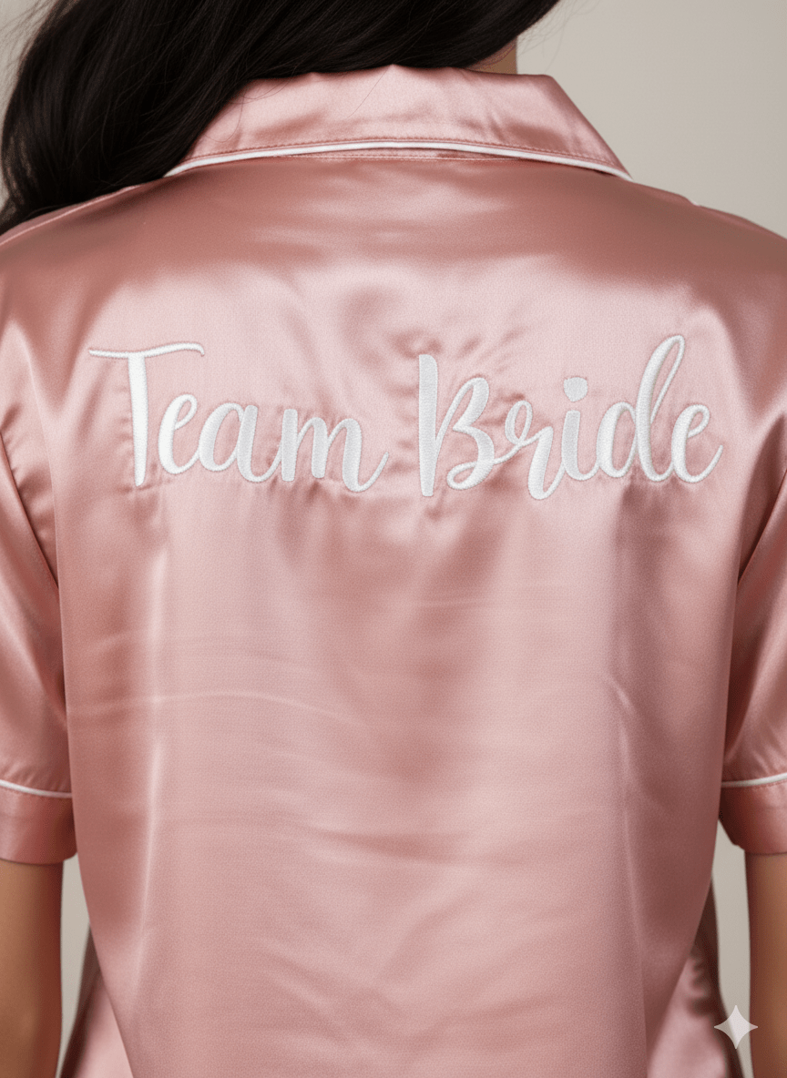 Rosegold Bridesmaid Satin Shorts Set | Prepaid Orders Only - Comfy Nights