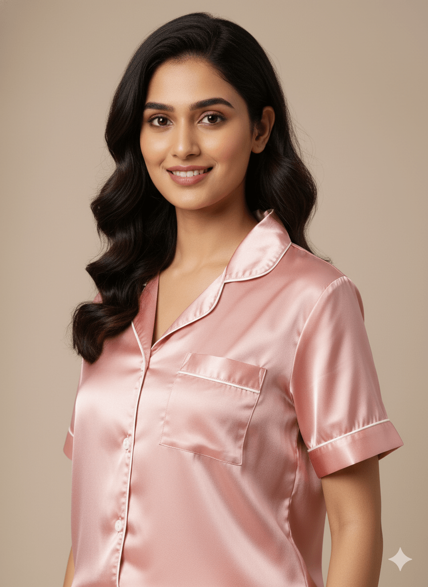 Rosegold Bridesmaid Satin Shorts Set | Prepaid Orders Only - Comfy Nights