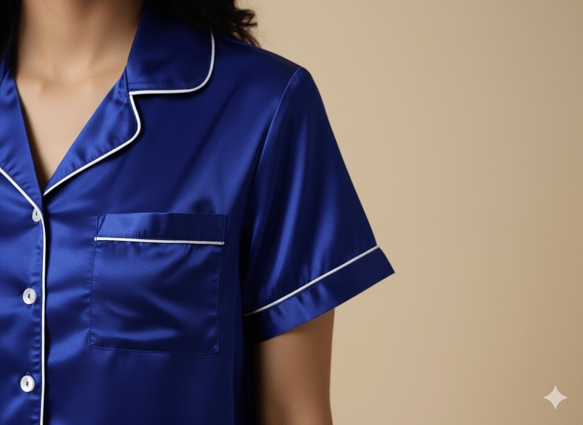 Royal Blue Satin Shorts Set - Comfy Nights