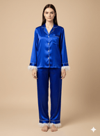 Royal Blue The Boss & The real Boss Satin Couple Set | Prepaid Orders Only - Comfy Nights