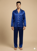 Royal Blue The Boss & The real Boss Satin Couple Set | Prepaid Orders Only - Comfy Nights