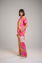 Summer Smiley Wide Leg Co-Ord Set - Comfy Nights