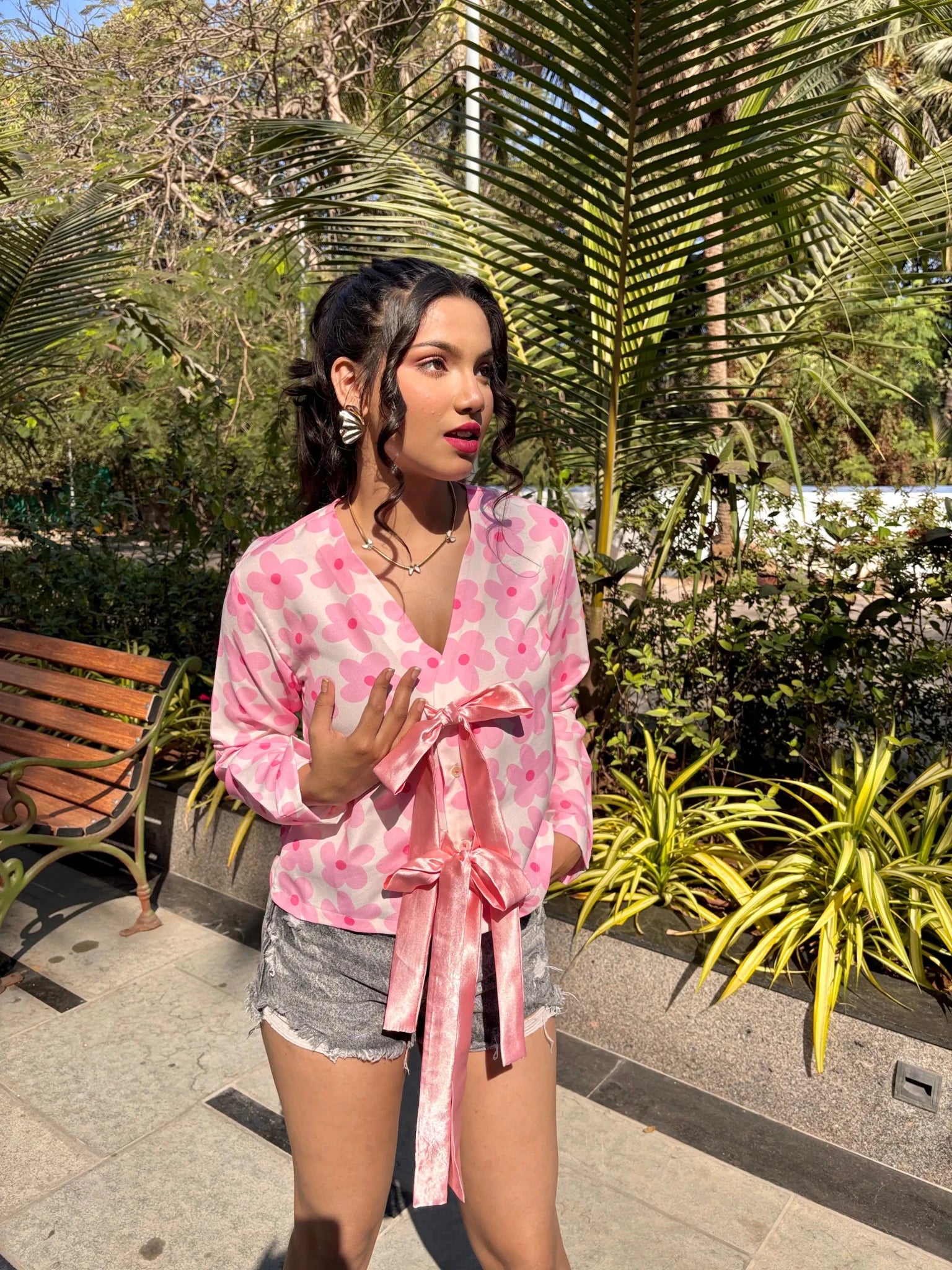 Sunset Bloom Wrap Blouse - Comfy Nights