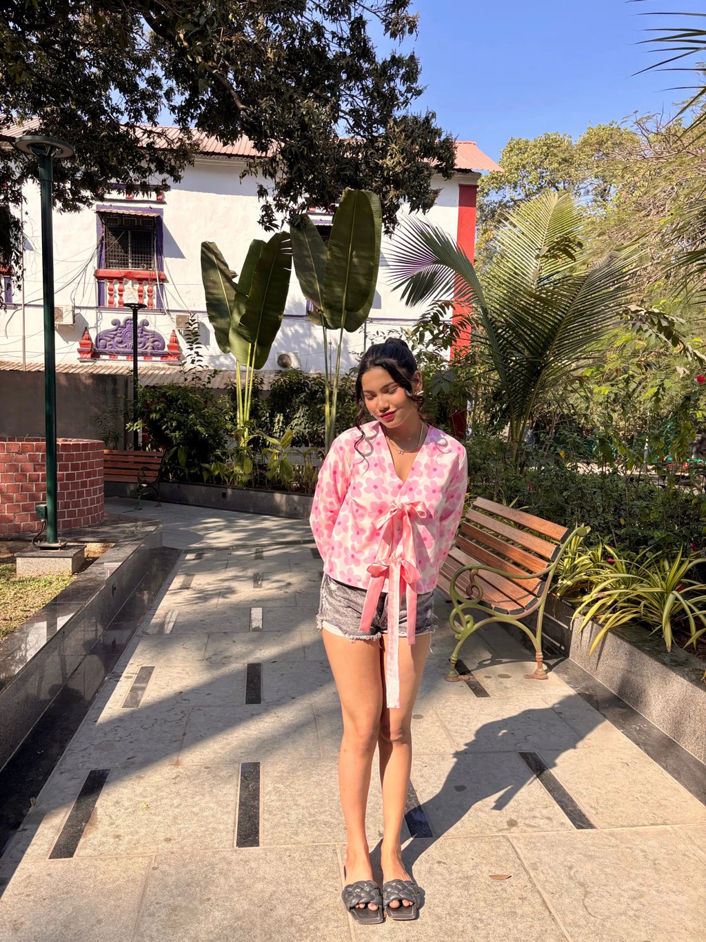 Sunset Bloom Wrap Blouse - Comfy Nights