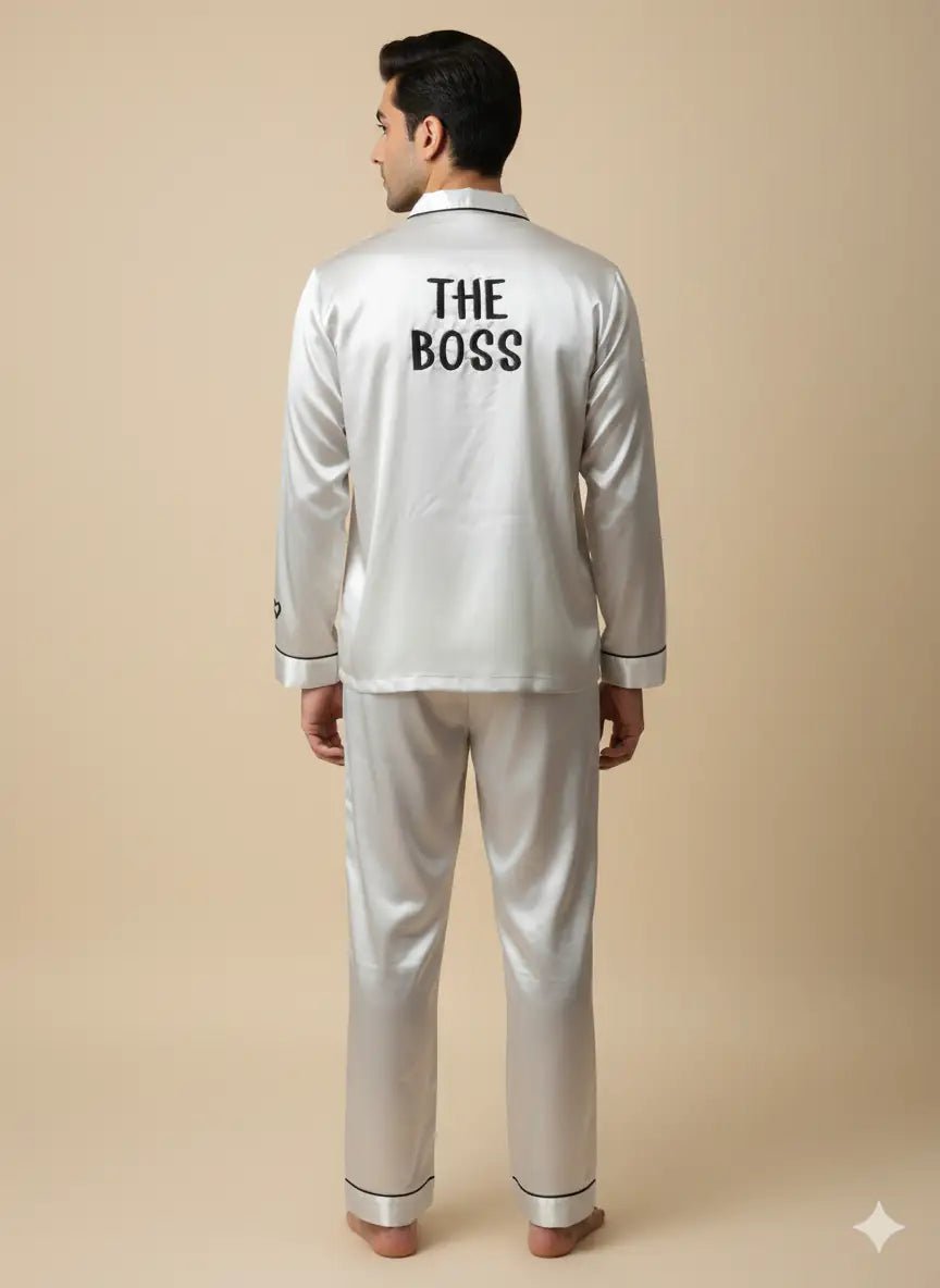 The Boss & The real Boss Satin Couple Set | Prepaid Orders Only - Comfy Nights