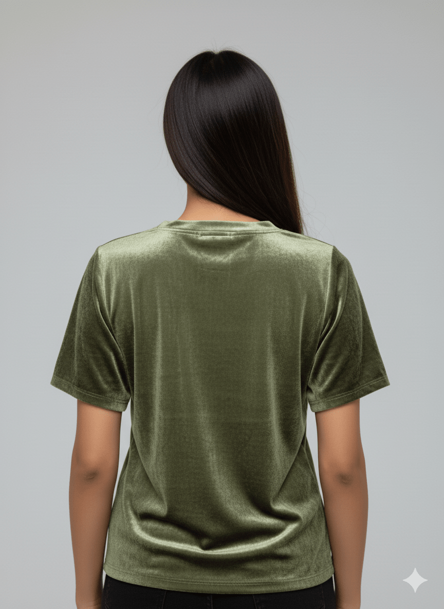 Velvet Olive Tee + Shorts Set - Comfy Nights