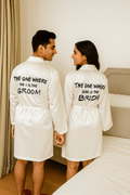 White Couple Personalised Robes | Prepaid Orders Only - Comfy Nights