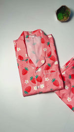 Load and play video in Gallery viewer, Strawberry Flowers Pj Set
