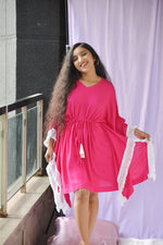 Load image into Gallery viewer, Pink Lace Short Kaftan
