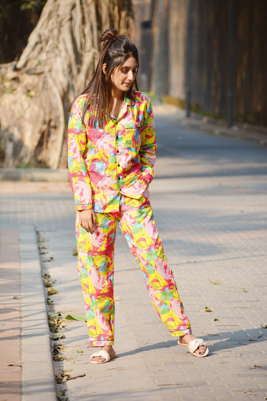 Pink Abstract Pj Set