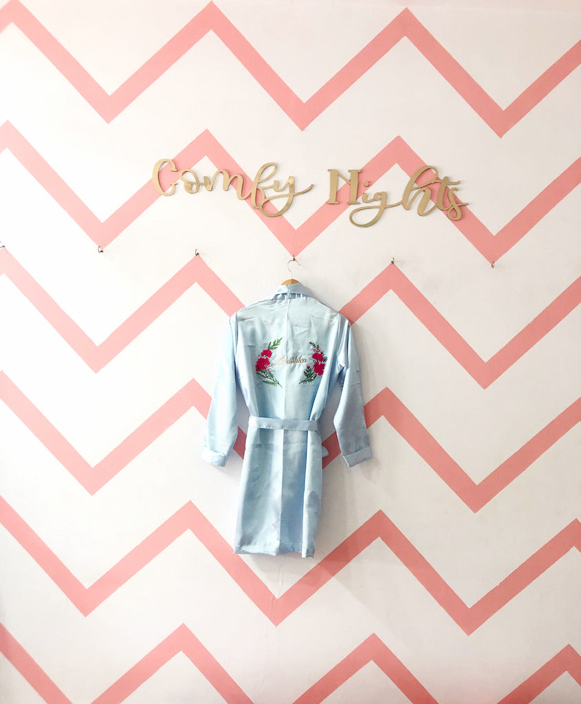 Powder Blue Personalise Robe  | Prepaid Orders Only