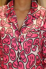Load image into Gallery viewer, Pink Smiley  Pj Set
