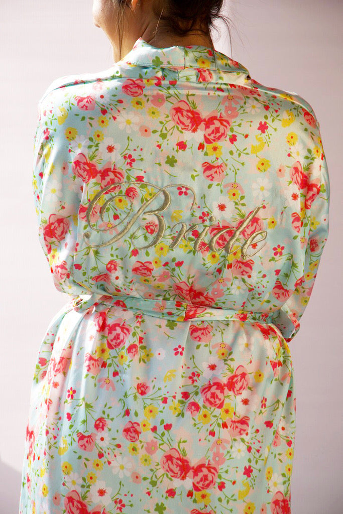 Pastel Green Bride's Robe  | Prepaid Orders Only