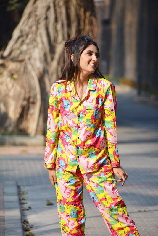 Pink Abstract Pj Set