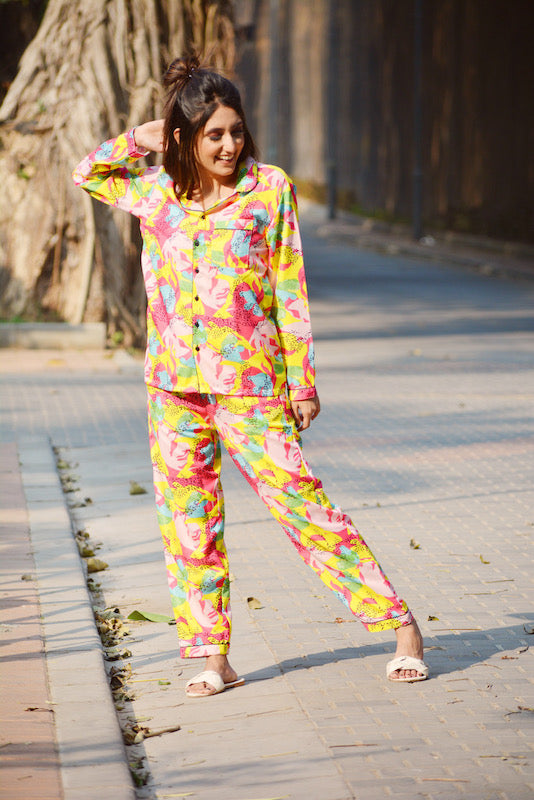 Pink Abstract Pj Set