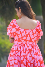 Red Cotton Floss Dress