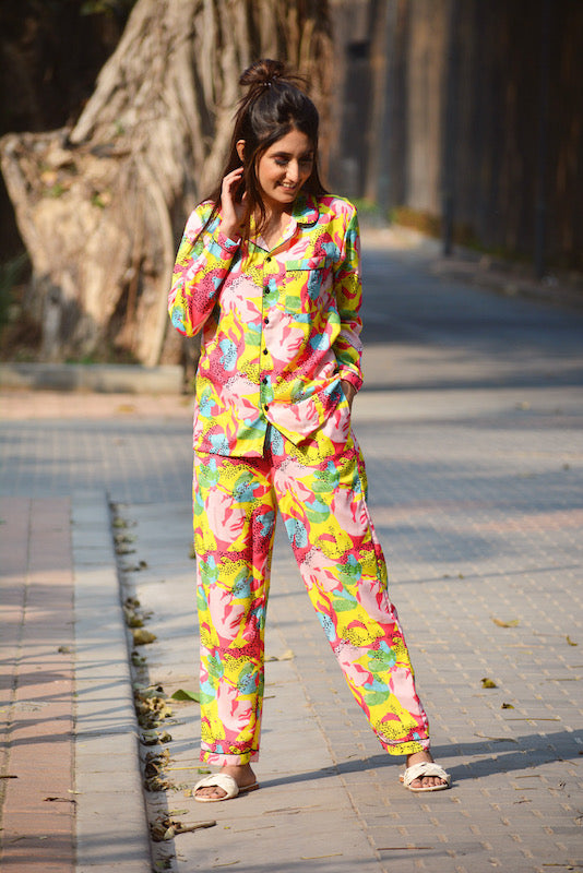 Pink Abstract Pj Set