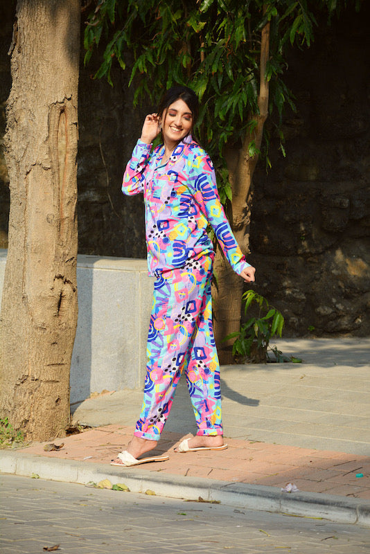 Purple Art Pj Set