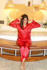 Load image into Gallery viewer, Red Feathers Pj Set
