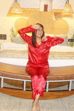 Load image into Gallery viewer, Red Feathers Pj Set
