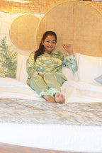 Pastel Green Feathers Pj Set