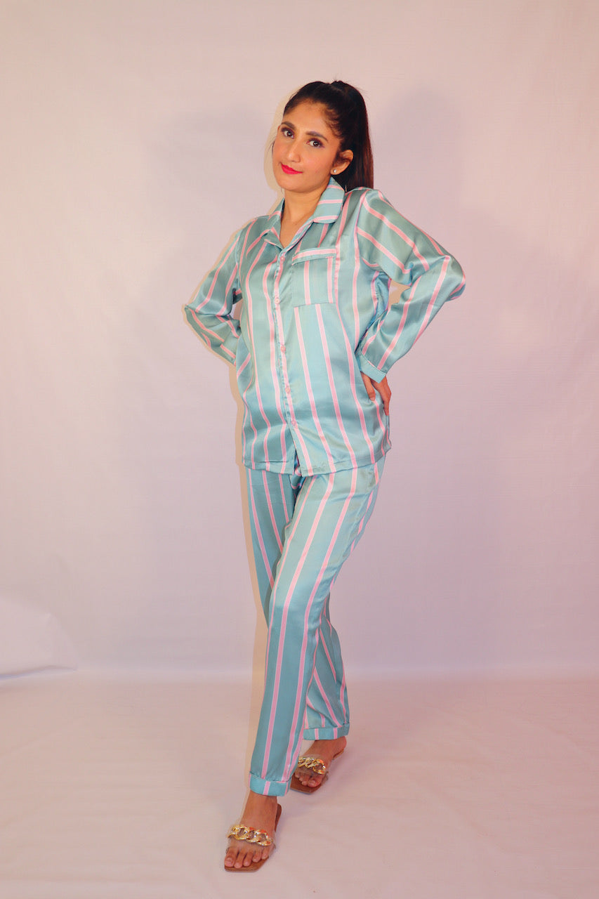 Teal Stripes Pj Set