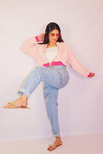 Load image into Gallery viewer, Pink Jacquard Bomber Jacket (Limited Edition)

