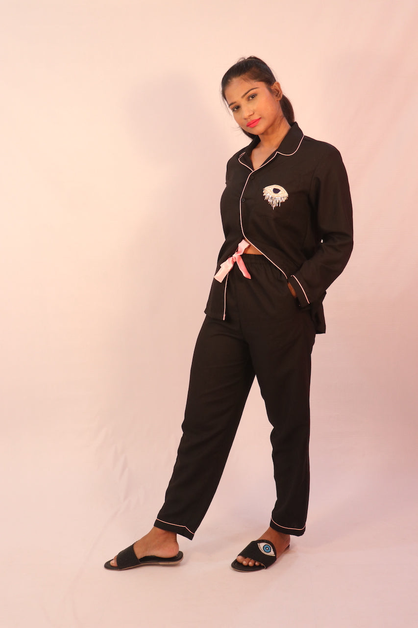 Evil Eye Patch Pj Set (Black Edition)