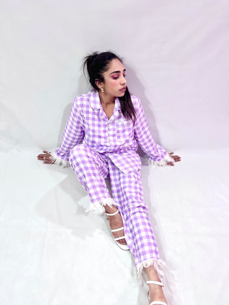 Boss Lady Feather Pj Set