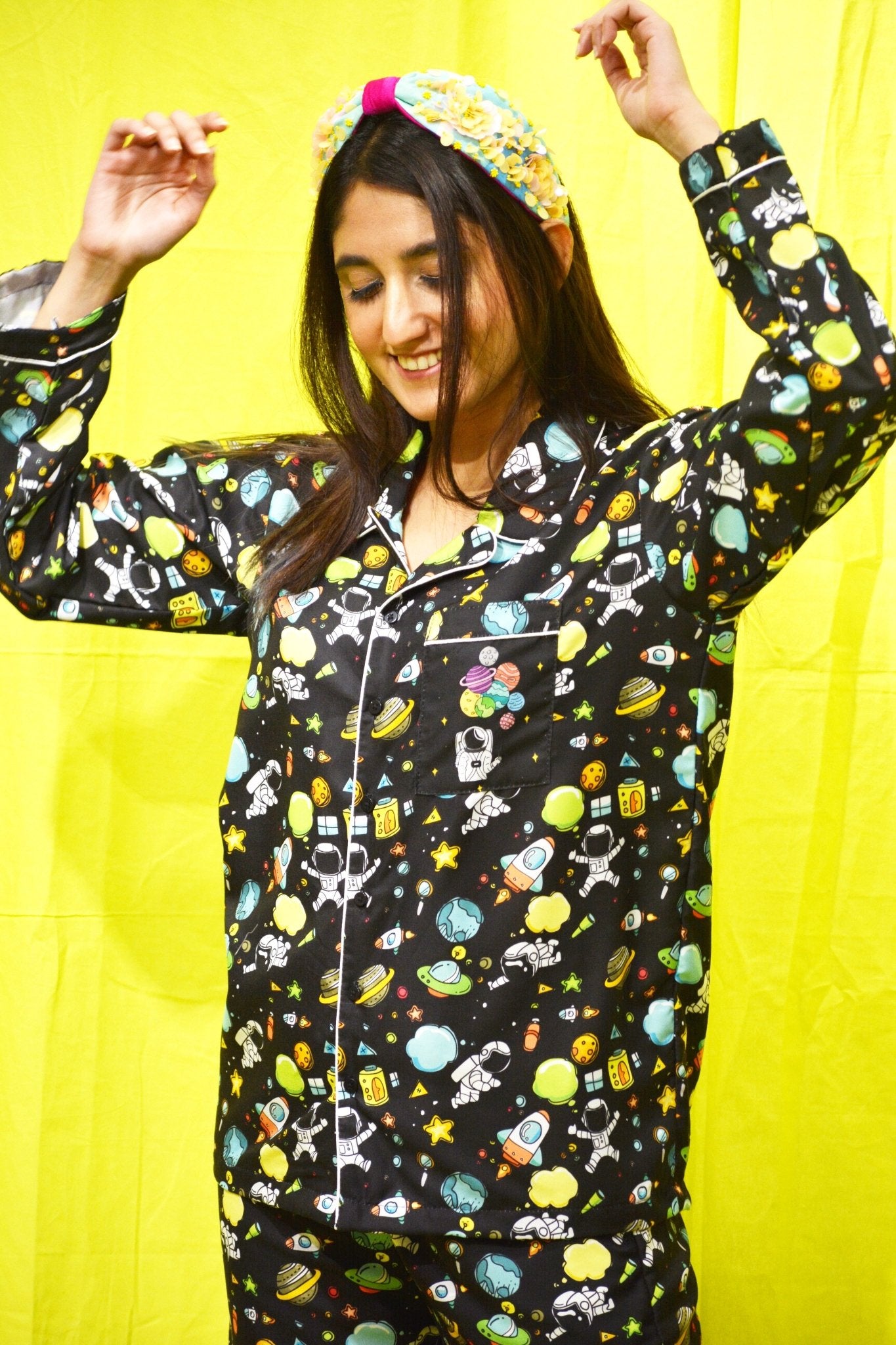 Black Space Pj Set - Comfy Nights