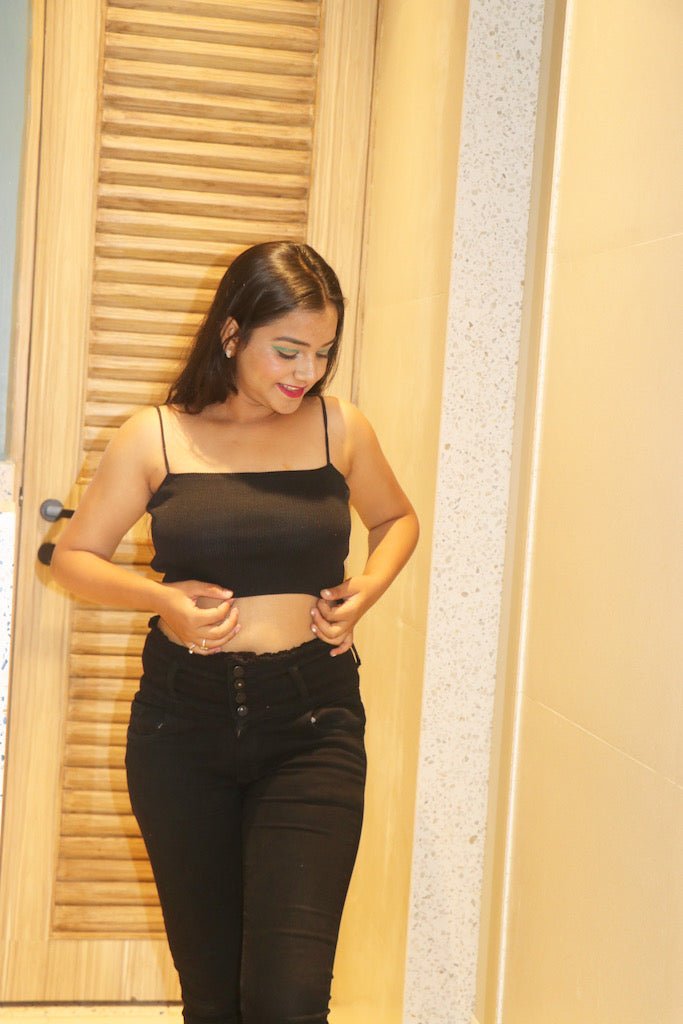 Black Spaghetti Strap Top - Comfy Nights